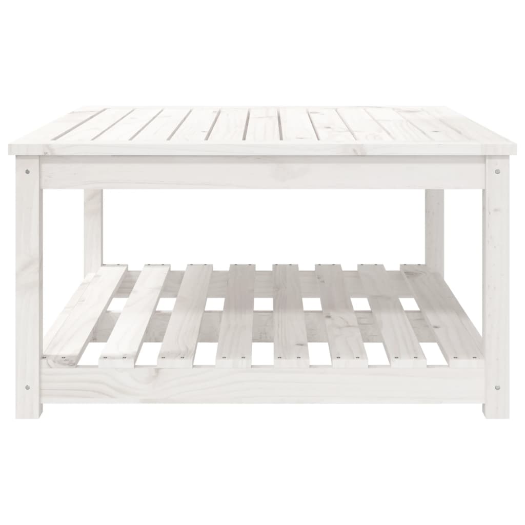 Tavolo da Giardino Bianco 82,5x82,5x45cm Legno Massello di Pino - homemem39