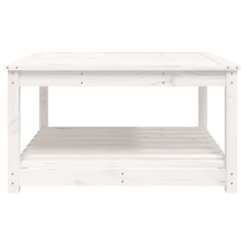 Tavolo da Giardino Bianco 82,5x82,5x45cm Legno Massello di Pino - homemem39