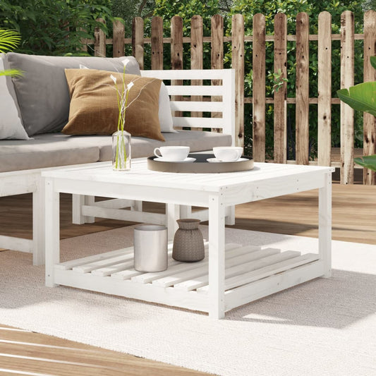 Tavolo da Giardino Bianco 82,5x82,5x45cm Legno Massello di Pino - homemem39