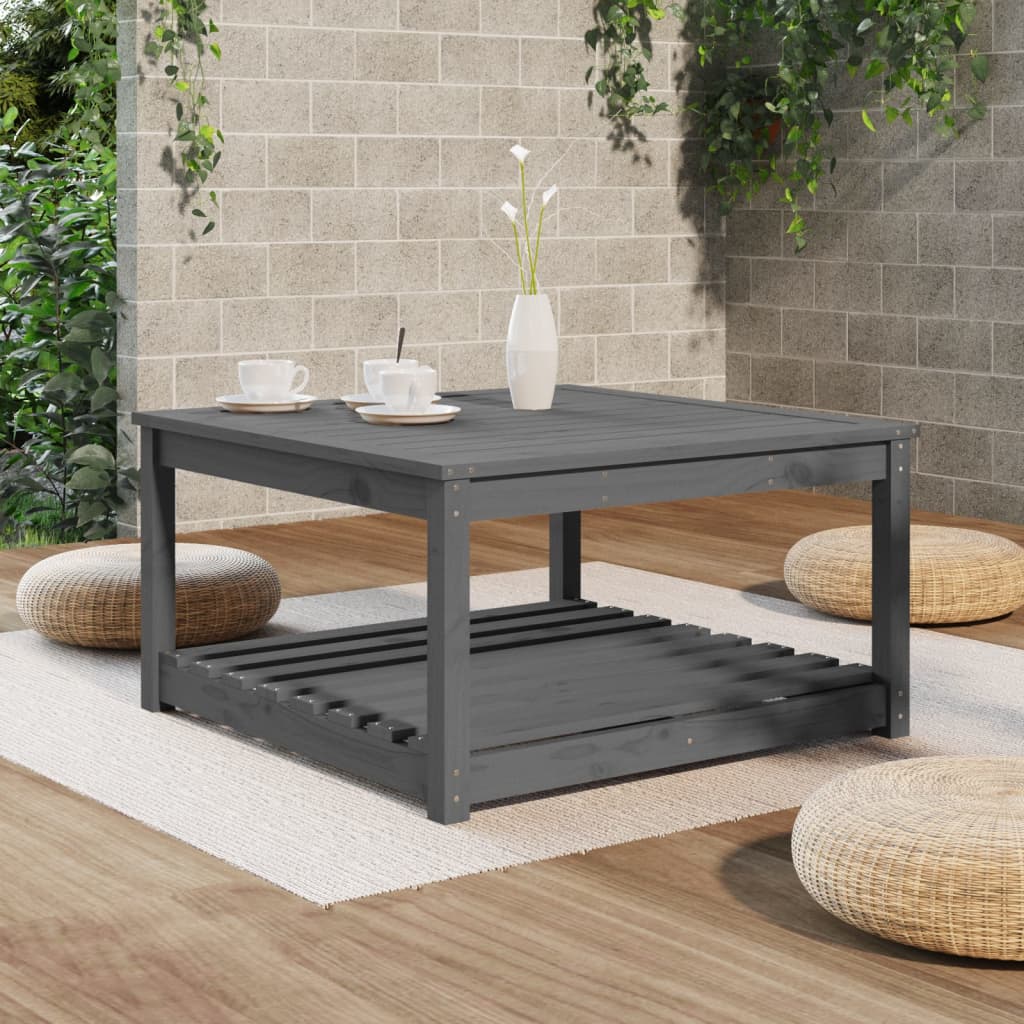 Tavolo da Giardino Grigio 82,5x82,5x45 cm Legno Massello Pino - homemem39