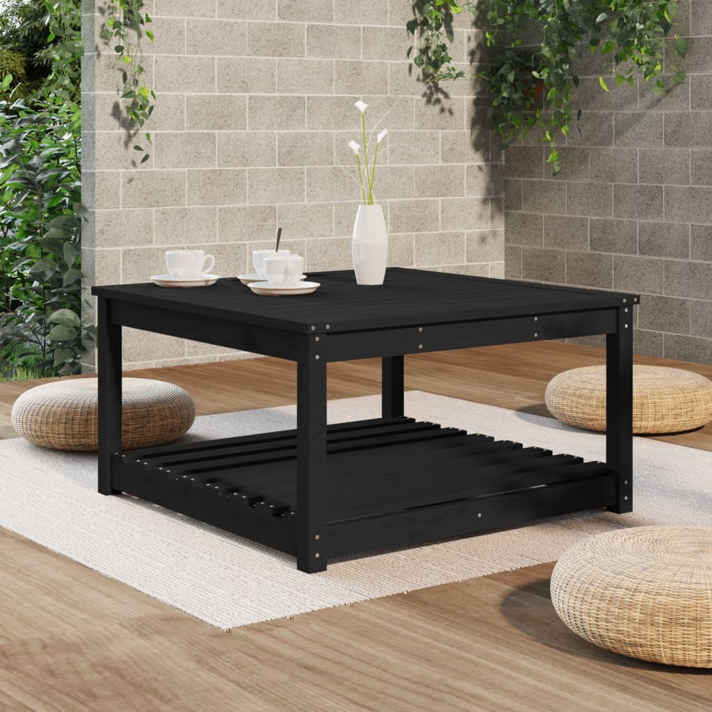 Tavolo da Giardino Nero 82,5x82,5x45 cm Legno Massello di Pino - homemem39