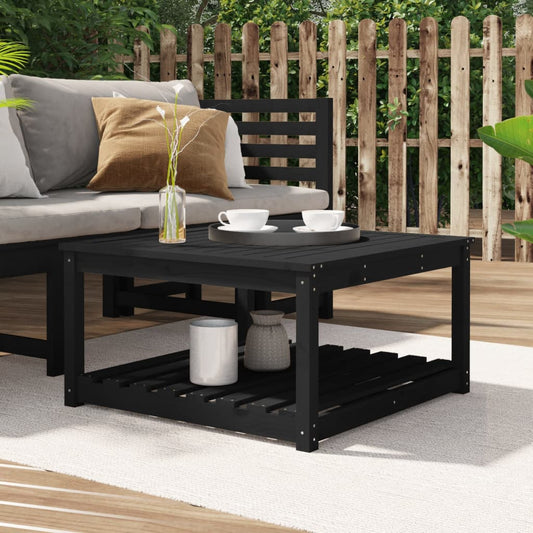 Tavolo da Giardino Nero 82,5x82,5x45 cm Legno Massello di Pino - homemem39