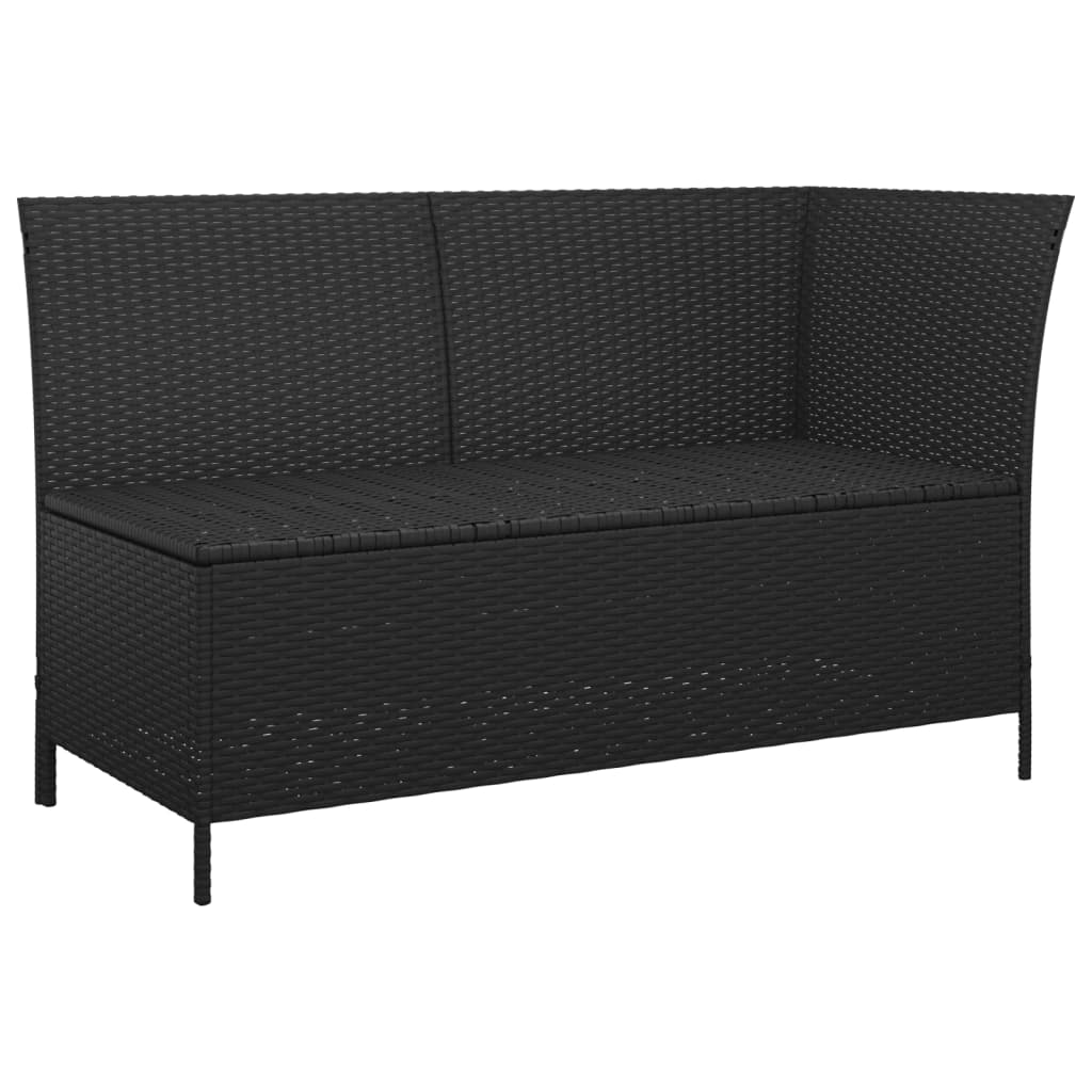 Set Divani da Giardino 4 pz con Cuscini Nero in Polyrattan - homemem39