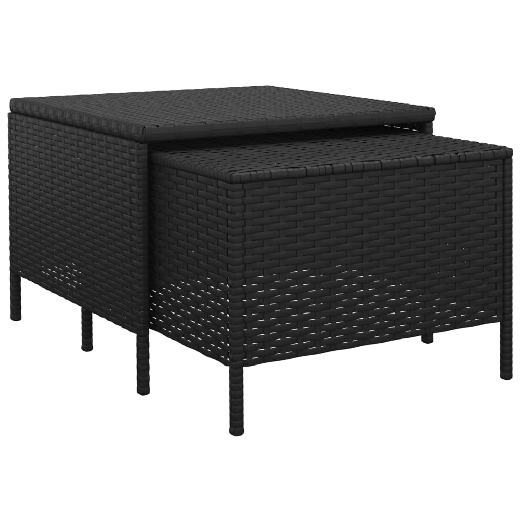 Set Divani da Giardino 4 pz con Cuscini Nero in Polyrattan - homemem39