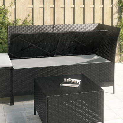 Set Divani da Giardino 3 pz con Cuscini Nero in Polyrattan - homemem39