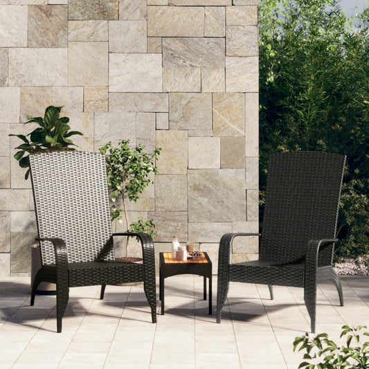 Sedia Adirondack da Giardino Nera in Polyrattan - homemem39