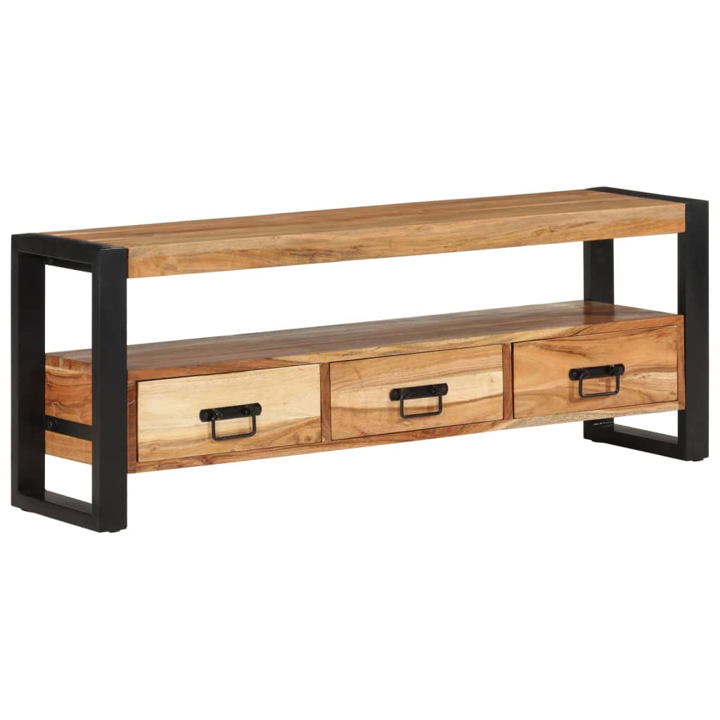 Mobile Porta TV 120x30x45 cm in Legno Massello di Acacia - homemem39