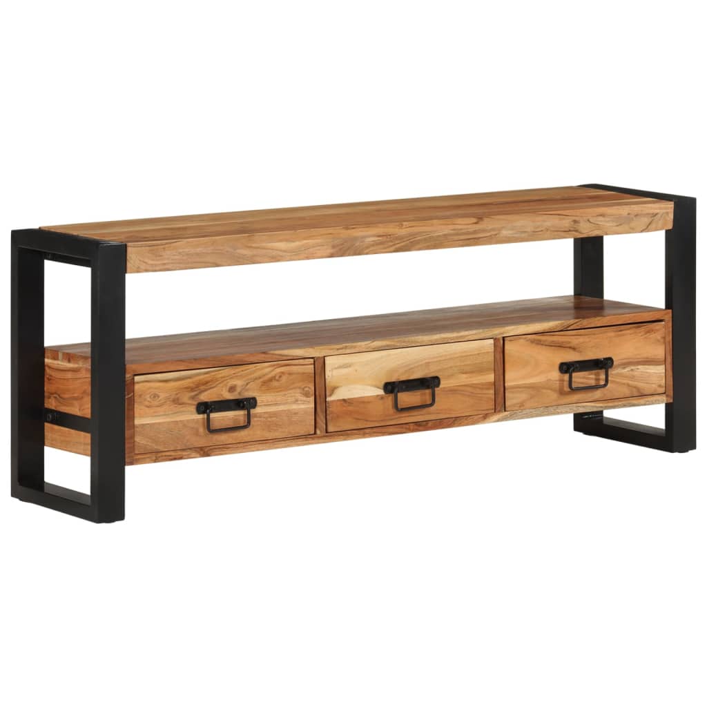 Mobile Porta TV 120x30x45 cm in Legno Massello di Acacia - homemem39