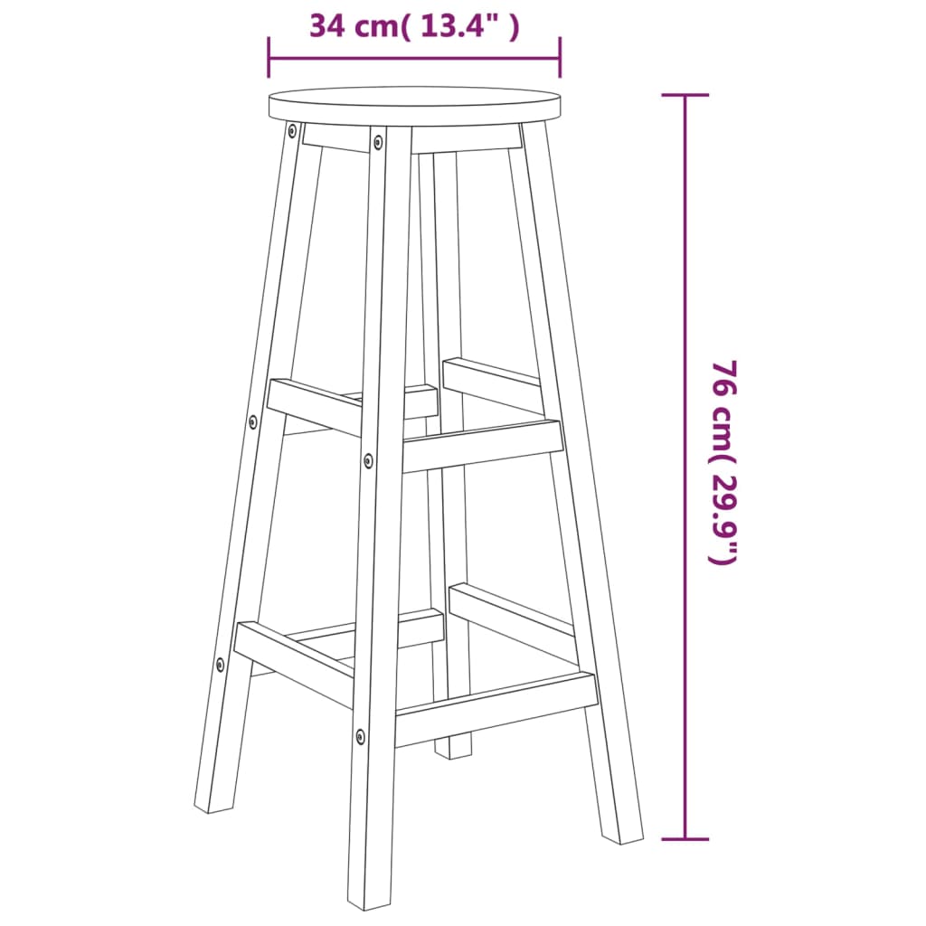 Set da Bar 3 pz in Legno Massello di Acacia - homemem39