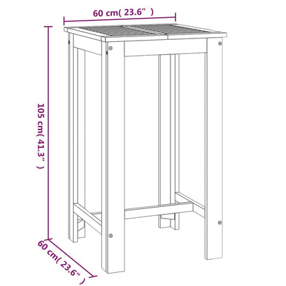 Tavolo da Bar da Giardino 60x60x105 cm Legno Massello di Acacia - homemem39