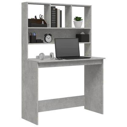 Scrivania Mensole Grigio Cemento 102x45x148cm Legno Multistrato - homemem39