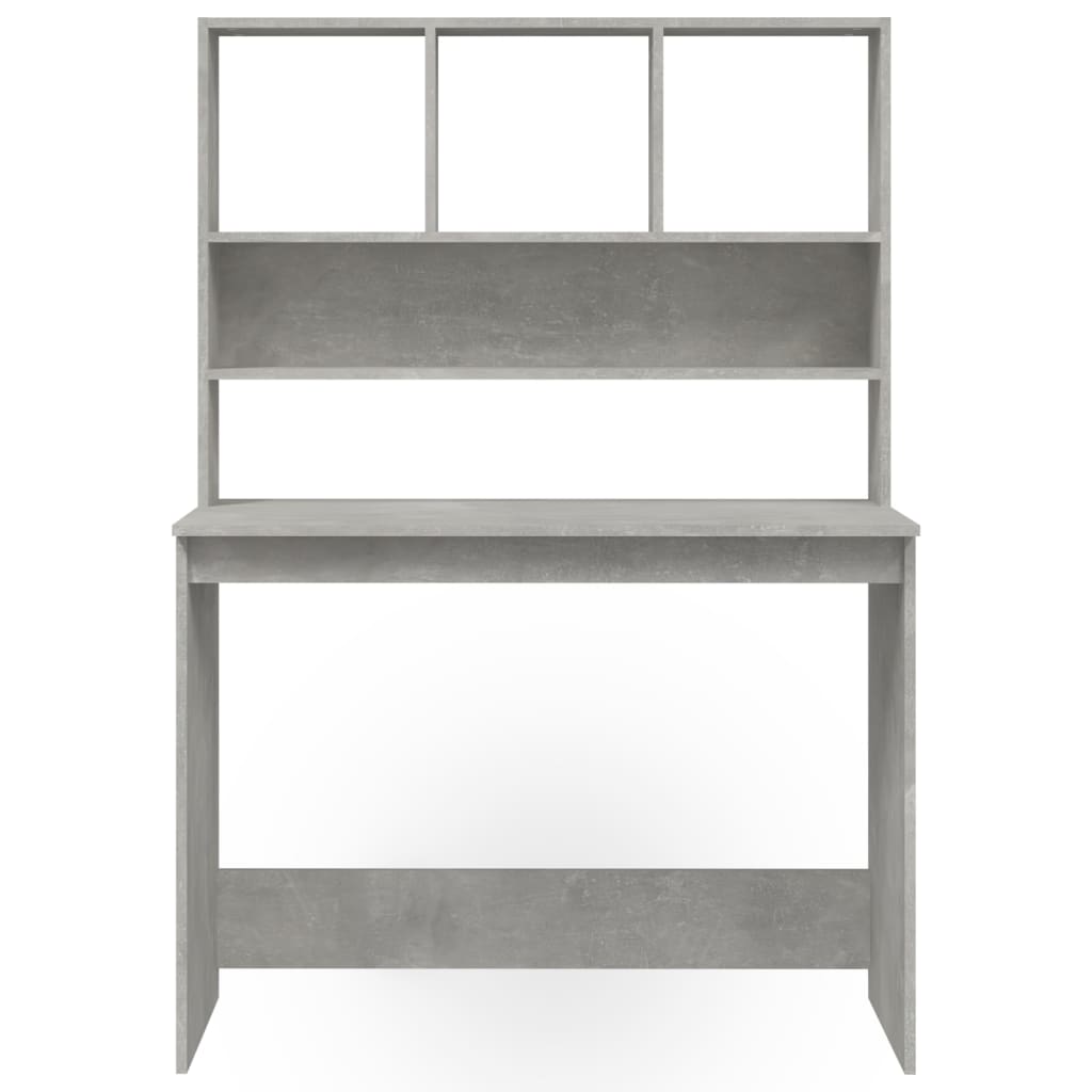 Scrivania Mensole Grigio Cemento 102x45x148cm Legno Multistrato - homemem39