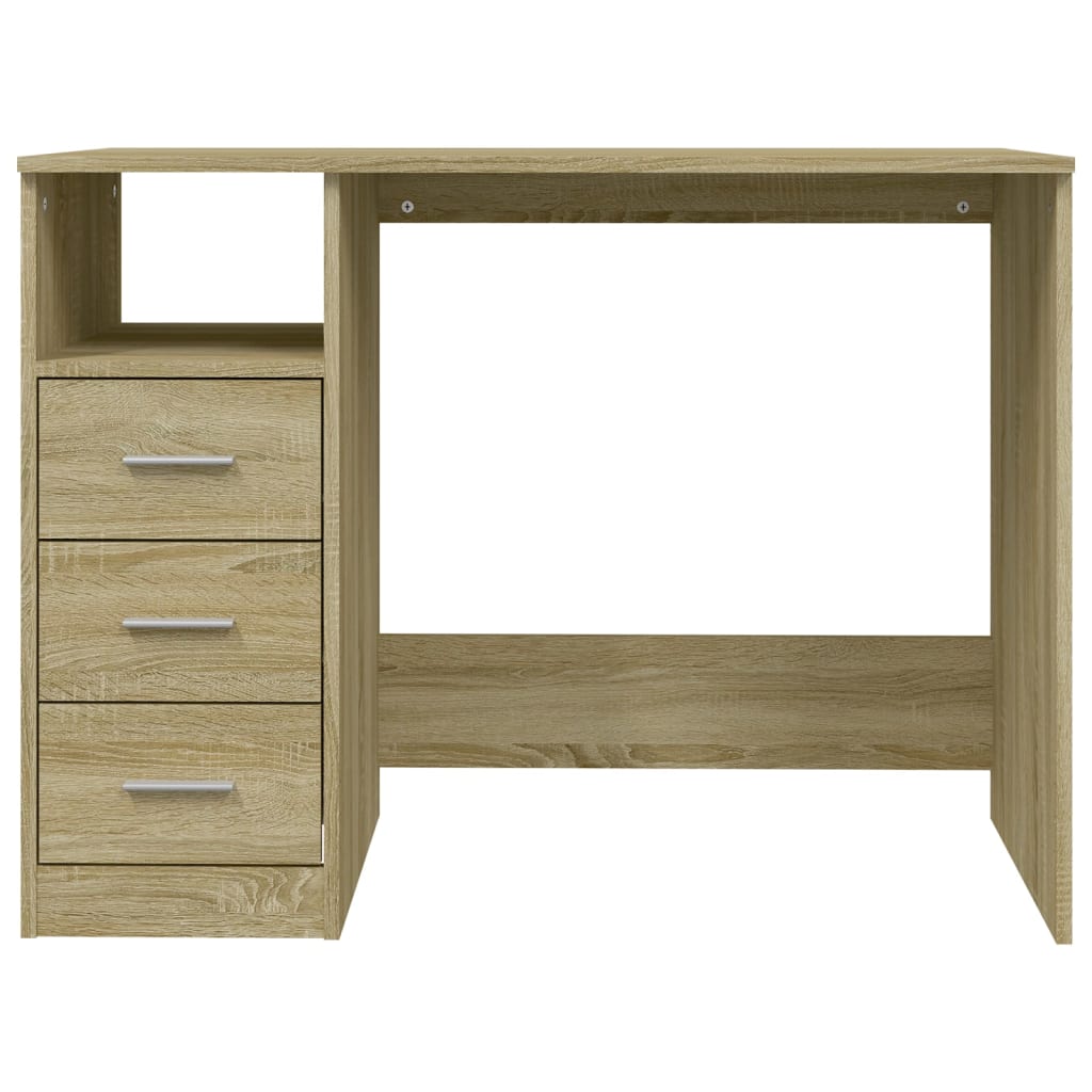 Scrivania Cassetti Rovere Sonoma 102x50x76 cm Legno Multistrato - homemem39