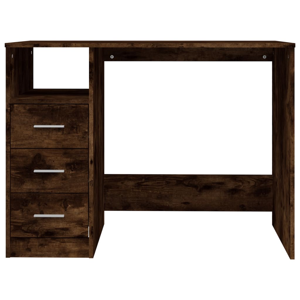 Scrivania Cassetti Rovere Fumo 102x50x76 cm Legno Multistrato - homemem39