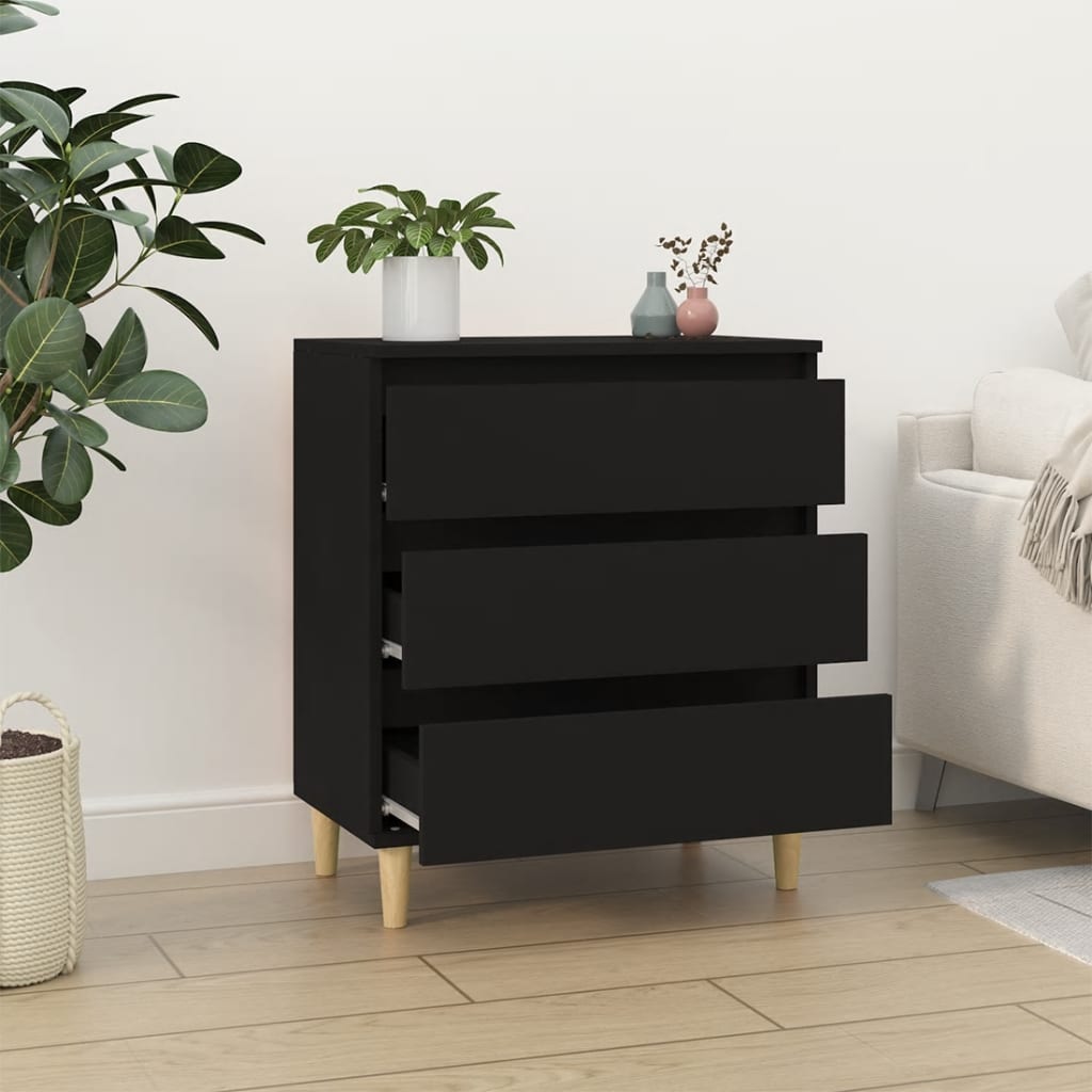 Credenza Nero 60x35x70 cm in Legno Multistrato - homemem39