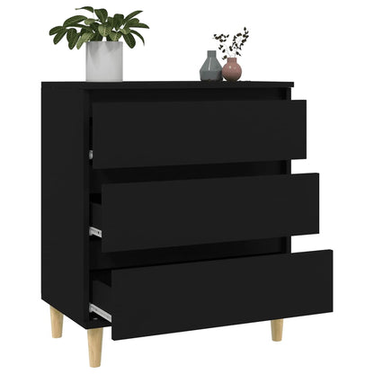 Credenza Nero 60x35x70 cm in Legno Multistrato - homemem39