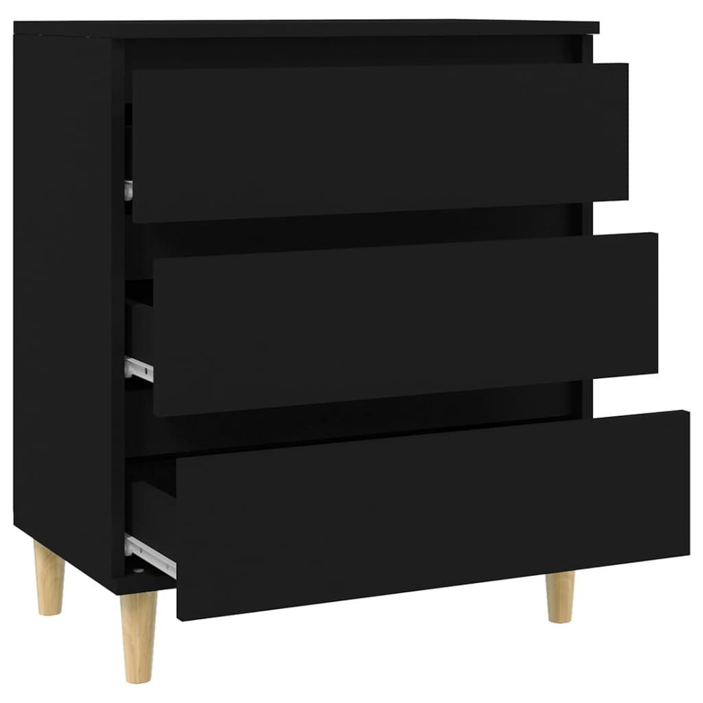 Credenza Nero 60x35x70 cm in Legno Multistrato - homemem39