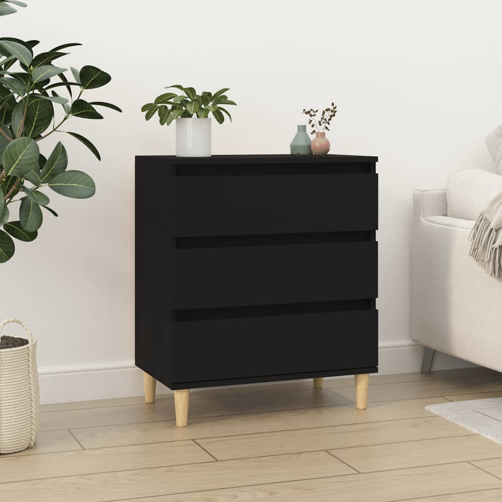 Credenza Nero 60x35x70 cm in Legno Multistrato - homemem39