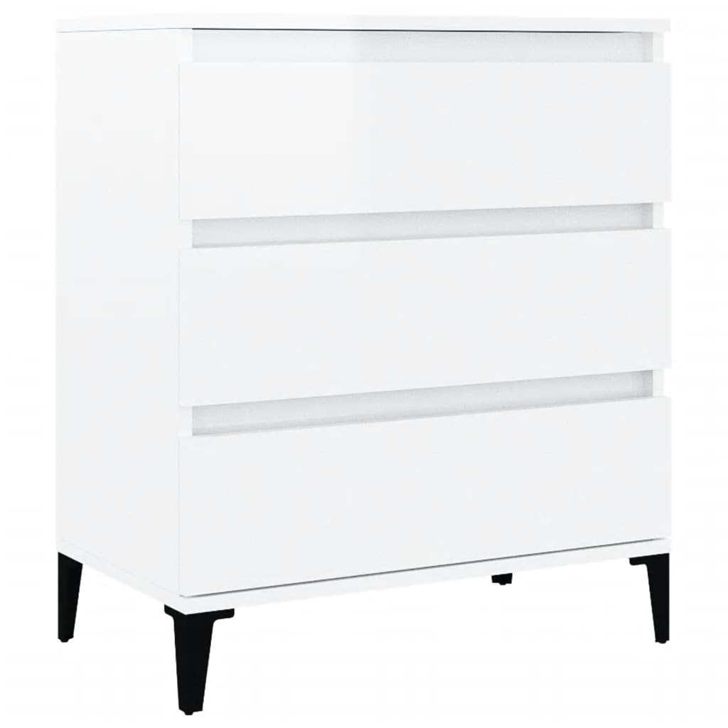 Credenza Bianco Lucido 60x35x70 cm in Legno Multistrato - homemem39