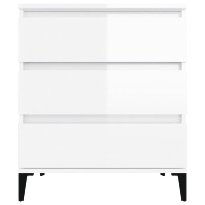 Credenza Bianco Lucido 60x35x70 cm in Legno Multistrato - homemem39