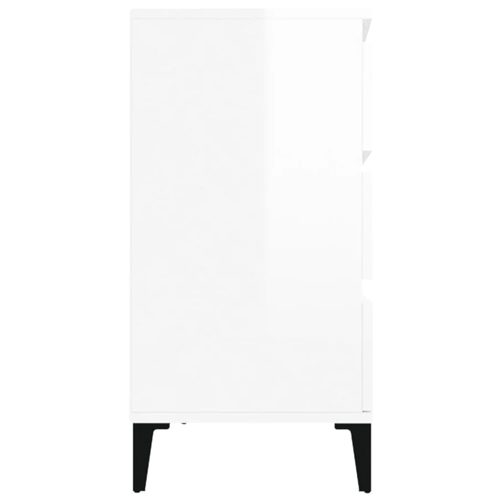 Credenza Bianco Lucido 60x35x70 cm in Legno Multistrato - homemem39