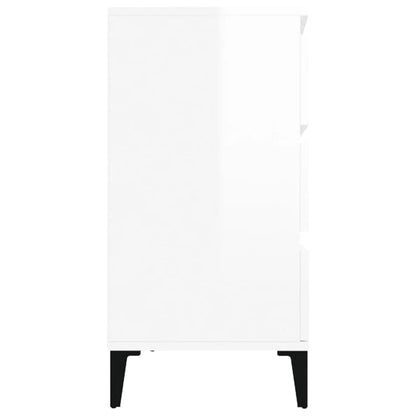 Credenza Bianco Lucido 60x35x70 cm in Legno Multistrato - homemem39