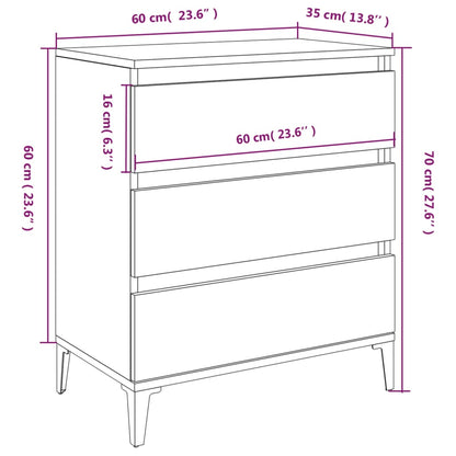 Credenza Rovere Fumo 60x35x70 cm in Legno Multistrato - homemem39