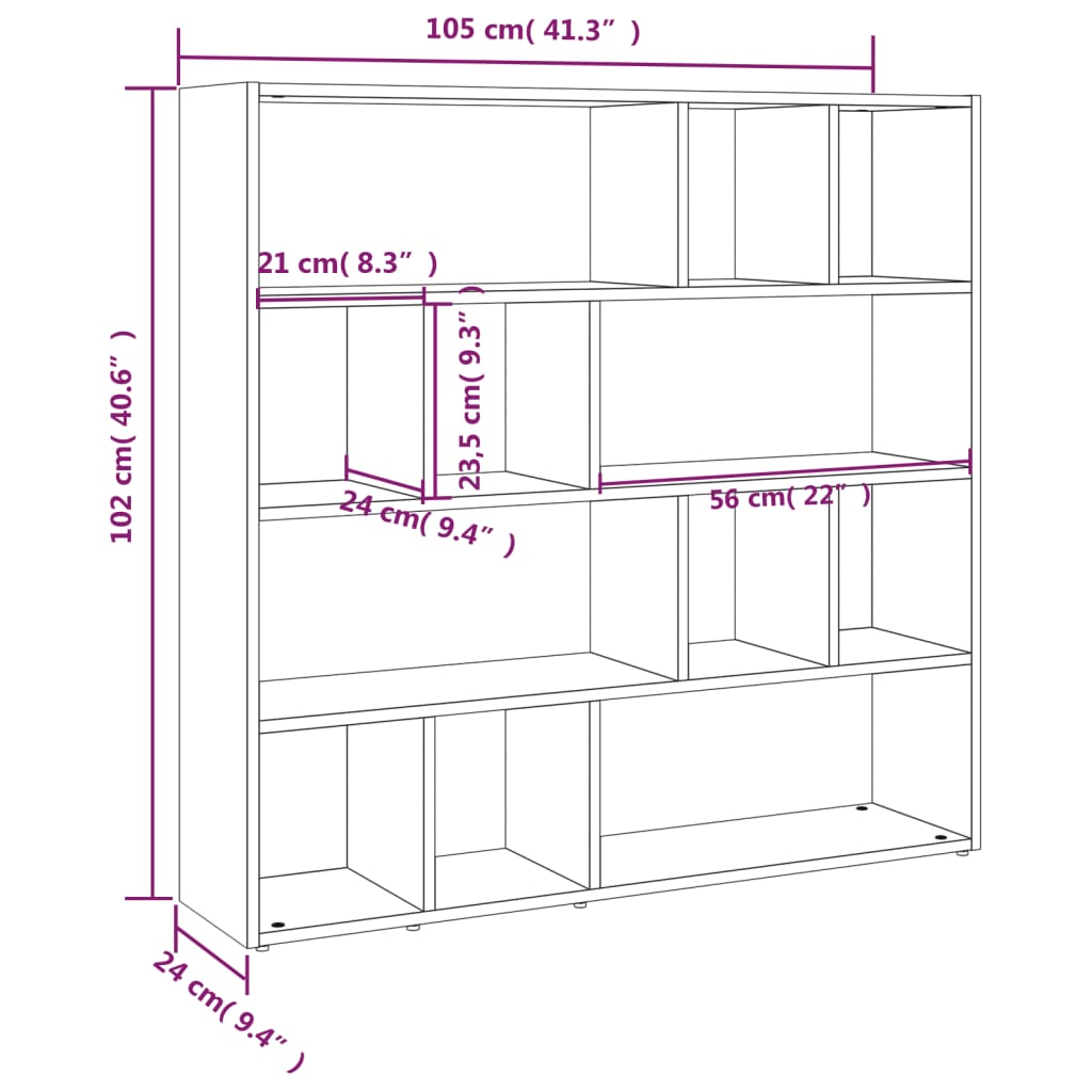 Libreria/Divisorio Bianco 105x24x102 cm - homemem39