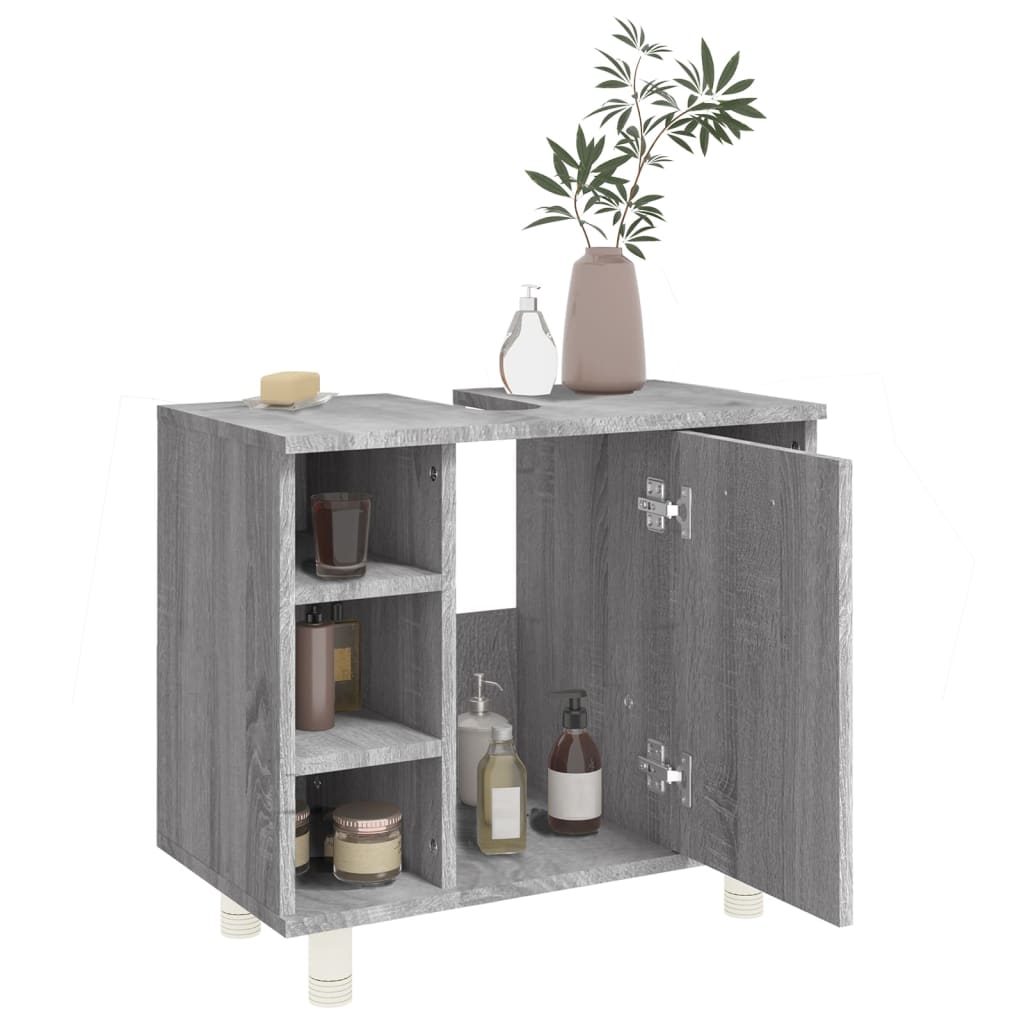 Armadietto Bagno Grigio Sonoma 60x32x53,5 cm Legno Multistrato - homemem39