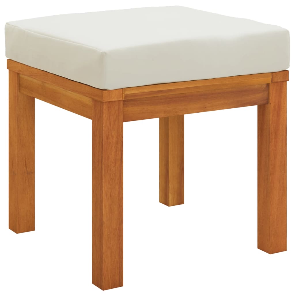 Sgabelli da Giardino con Cuscini 2pz 40x40x42cm Massello Acacia - homemem39