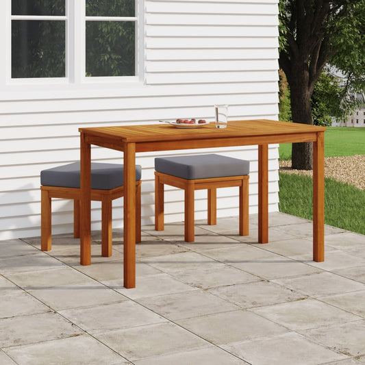 Set da Pranzo da Giardino 3pz con Cuscini Legno Massello Acacia - homemem39