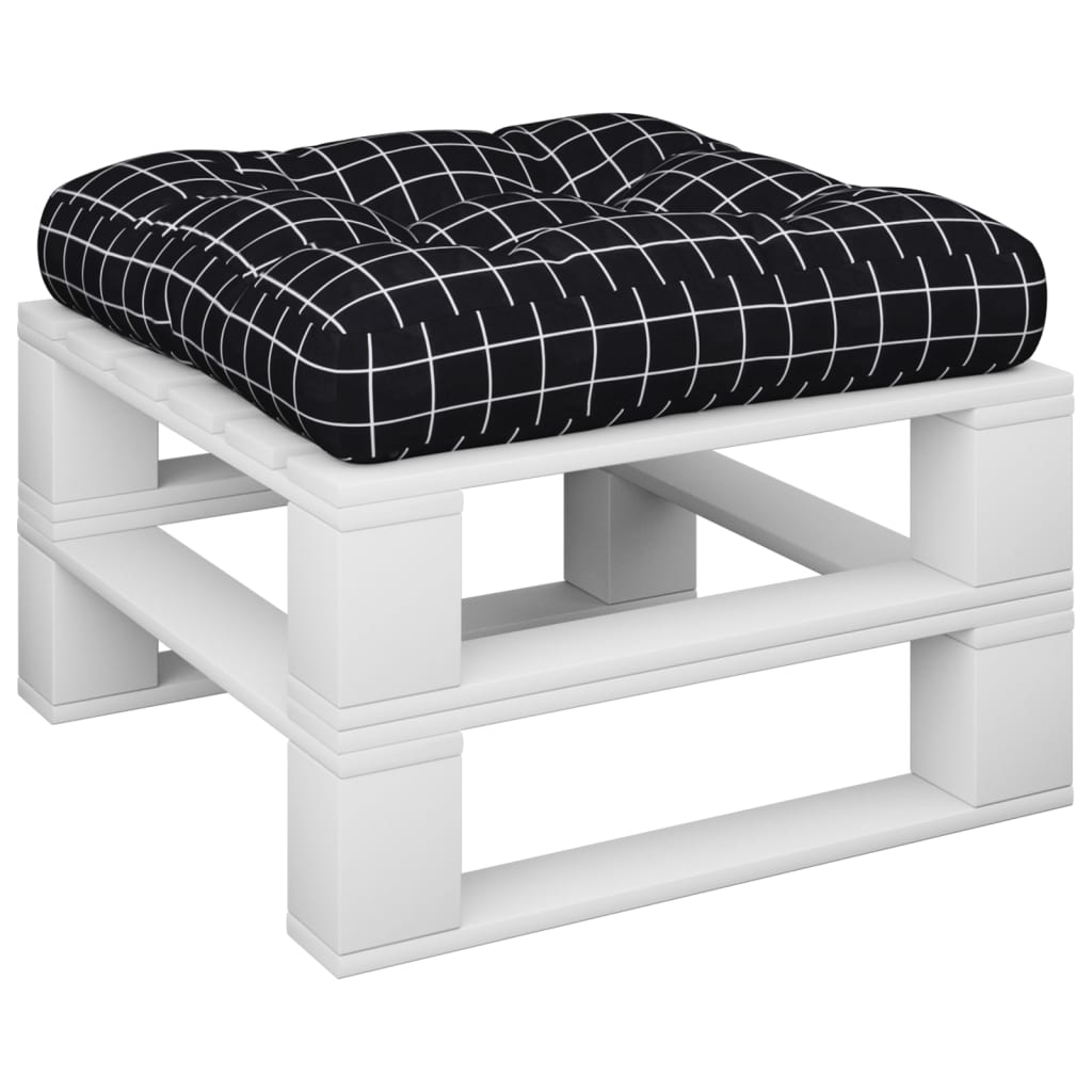 Cuscino per Pallet Motivo a Quadri Nero 60x60x12 cm in Tessuto - homemem39