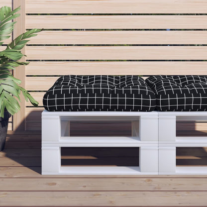 Cuscino per Pallet Motivo a Quadri Nero 60x60x12 cm in Tessuto - homemem39