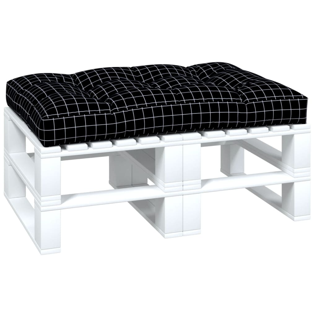 Cuscino per Pallet Motivo a Quadri Nero 120x80x12 cm in Tessuto - homemem39