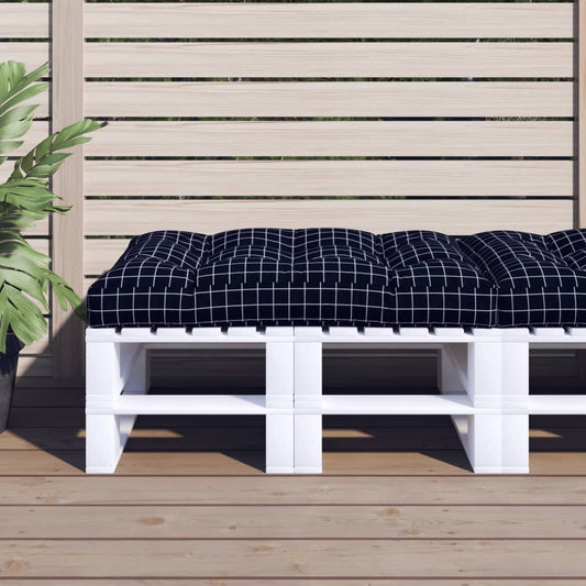 Cuscino per Pallet Motivo a Quadri Nero 120x80x12 cm in Tessuto - homemem39