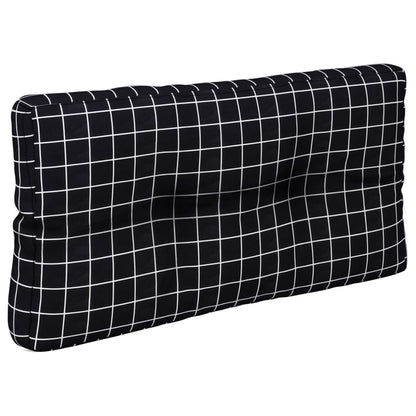 Cuscino per Pallet Motivo a Quadri Nero 80x40x12 cm in Tessuto - homemem39