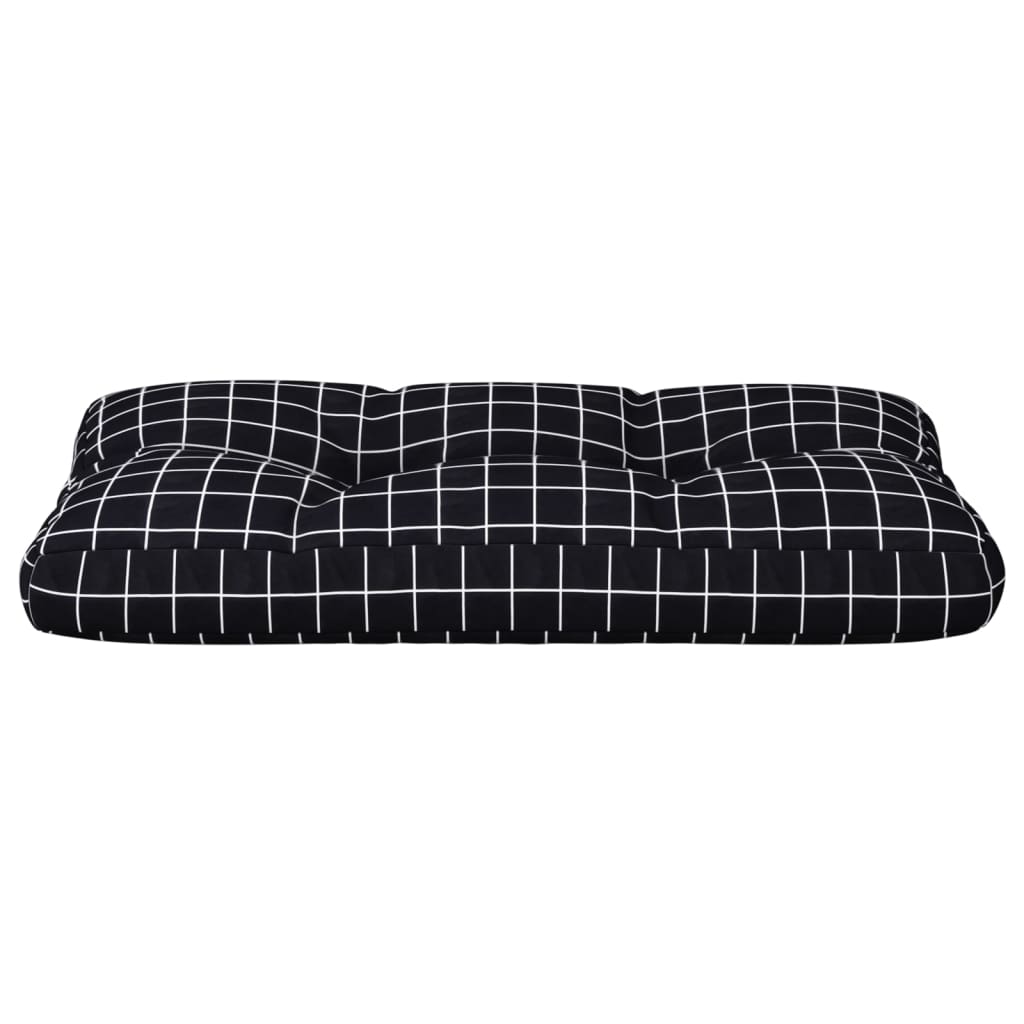 Cuscino per Pallet Motivo a Quadri Nero 80x40x12 cm in Tessuto - homemem39