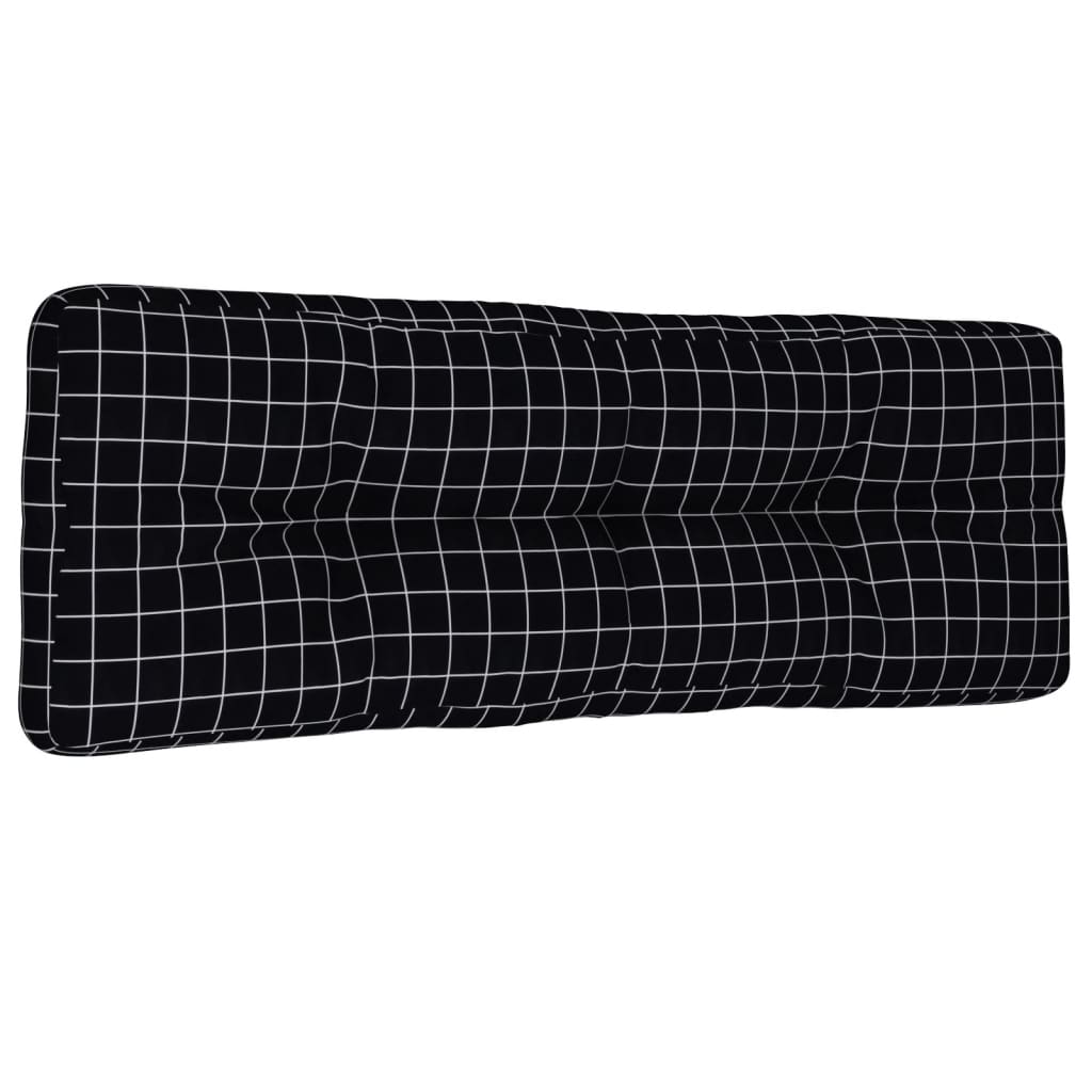 Cuscino per Pallet Motivo a Quadri Nero 120x40x12 cm Tessuto - homemem39