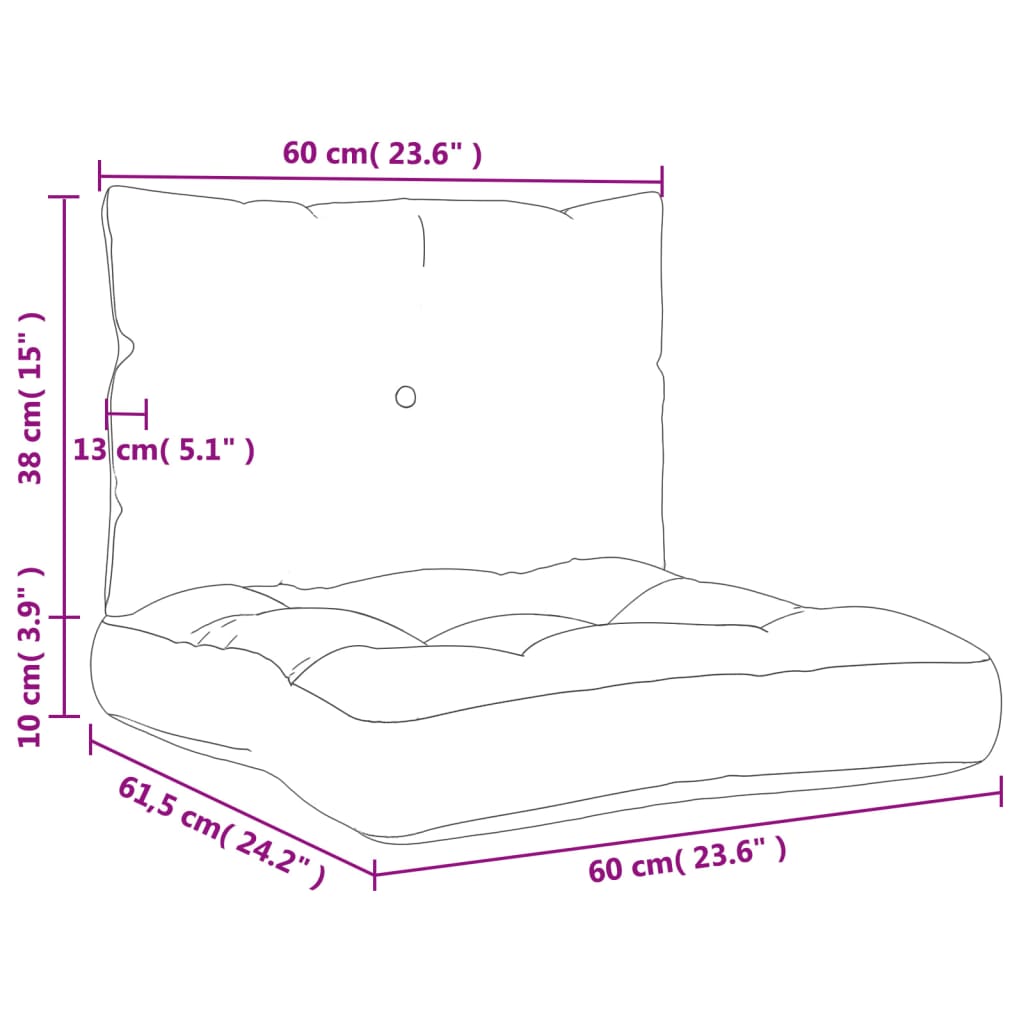 Cuscini per Pallet 2 pz Strisce Blu e Bianche Tessuto Oxford - homemem39