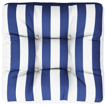 Cuscino Pallet Strisce Bianche Blu 60x61,5x10 cm Tessuto Oxford - homemem39