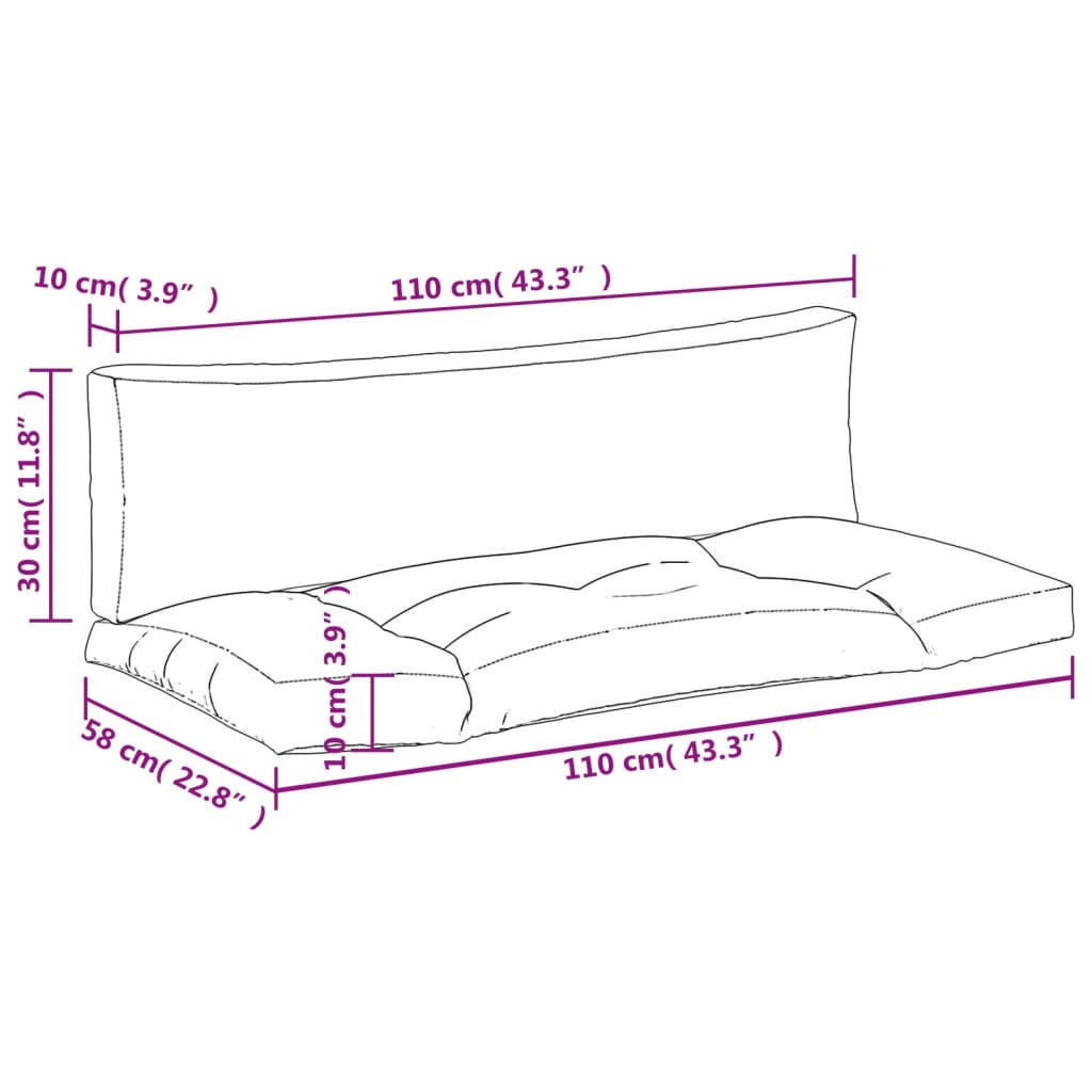 Cuscini per Pallet 2 pz Multicolore in Tessuto Oxford - homemem39