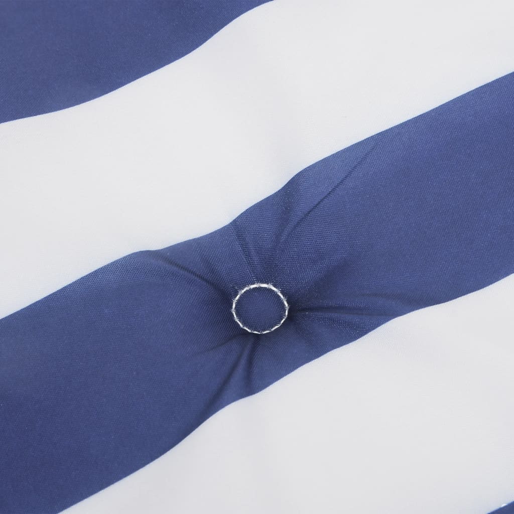 Cuscino Panca Giardino Bianco e Blu 100x50x3 cm Tessuto Oxford - homemem39