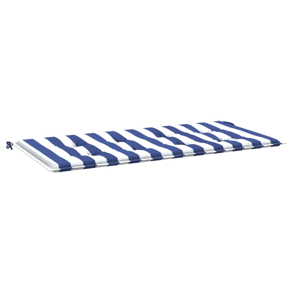 Cuscino Panca Giardino Bianco e Blu 120x50x3 cm Tessuto Oxford - homemem39