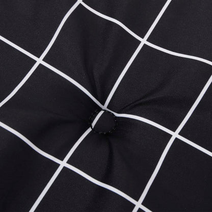 Cuscino Panca Giardino a Quadri Nero 150x50x3 cm Tessuto Oxford - homemem39