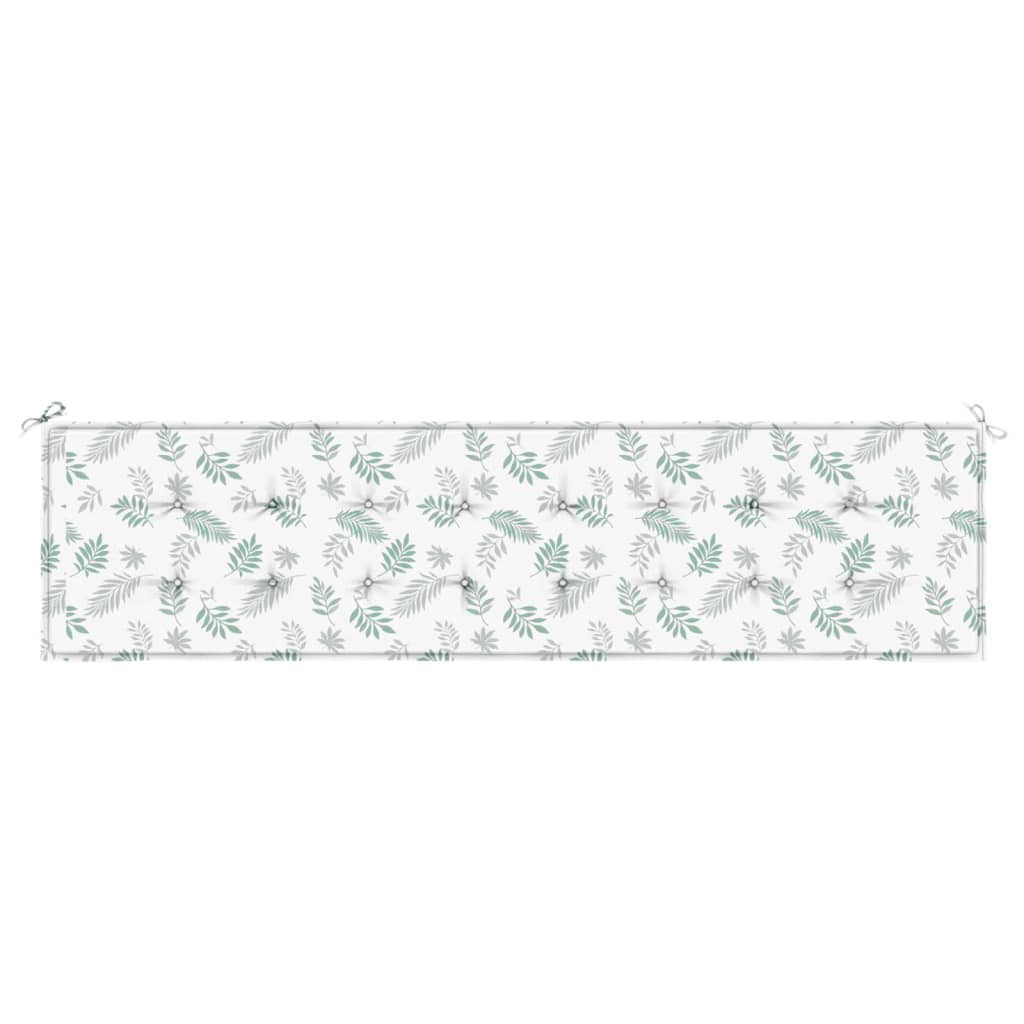 Cuscino Panca da Giardino Motivo a Foglie 200x50x3 cm Tessuto - homemem39