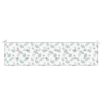 Cuscino Panca da Giardino Motivo a Foglie 200x50x3 cm Tessuto - homemem39