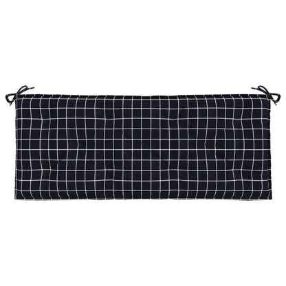 Cuscino Panca Giardino Motivo a Quadri Nero 120x50x7 cm Tessuto - homemem39