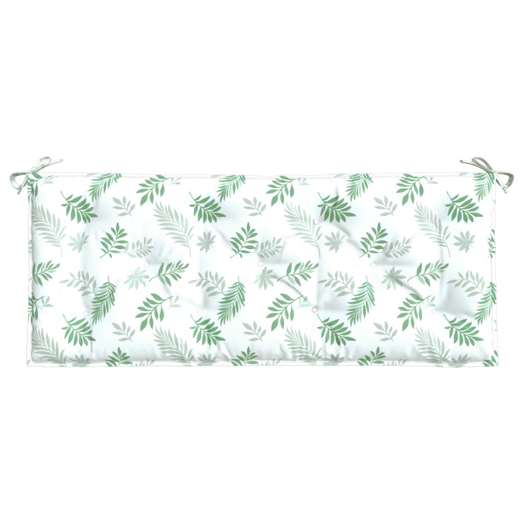 Cuscino Panca Giardino con Motivo a Foglie 120x50x7 cm Tessuto - homemem39