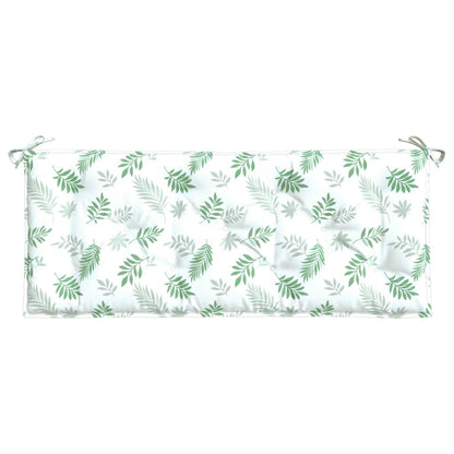 Cuscino Panca Giardino con Motivo a Foglie 120x50x7 cm Tessuto - homemem39