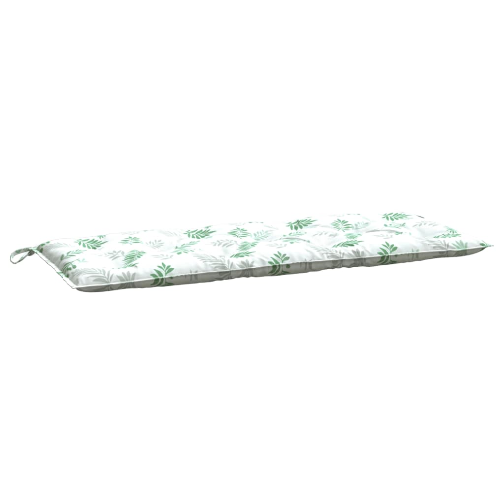 Cuscino Panca Giardino con Motivo a Foglie 120x50x7 cm Tessuto - homemem39